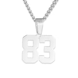 Number Pendant Necklace - Silver - ViViGleam