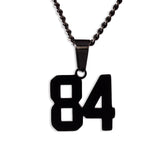 Number Pendant Necklace - Black - ViViGleam