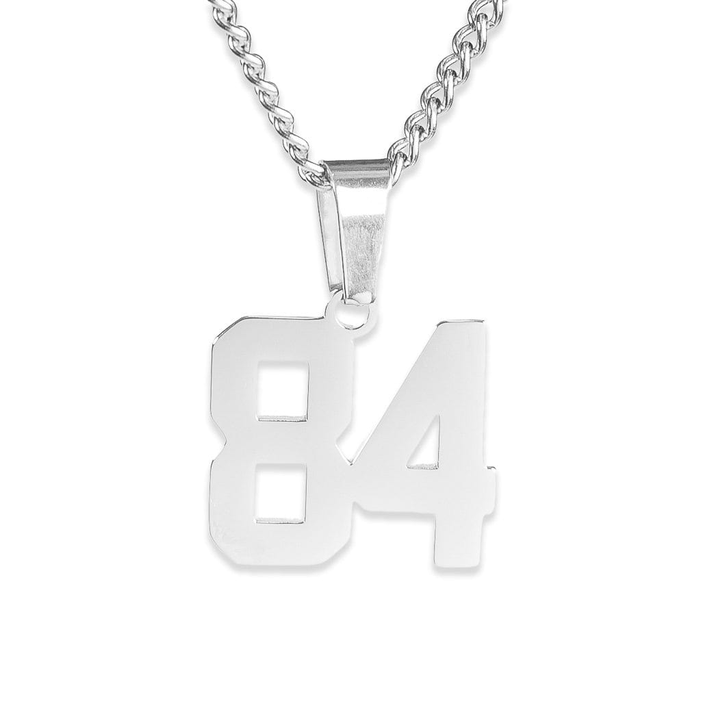 Number Pendant Necklace - Silver - ViViGleam