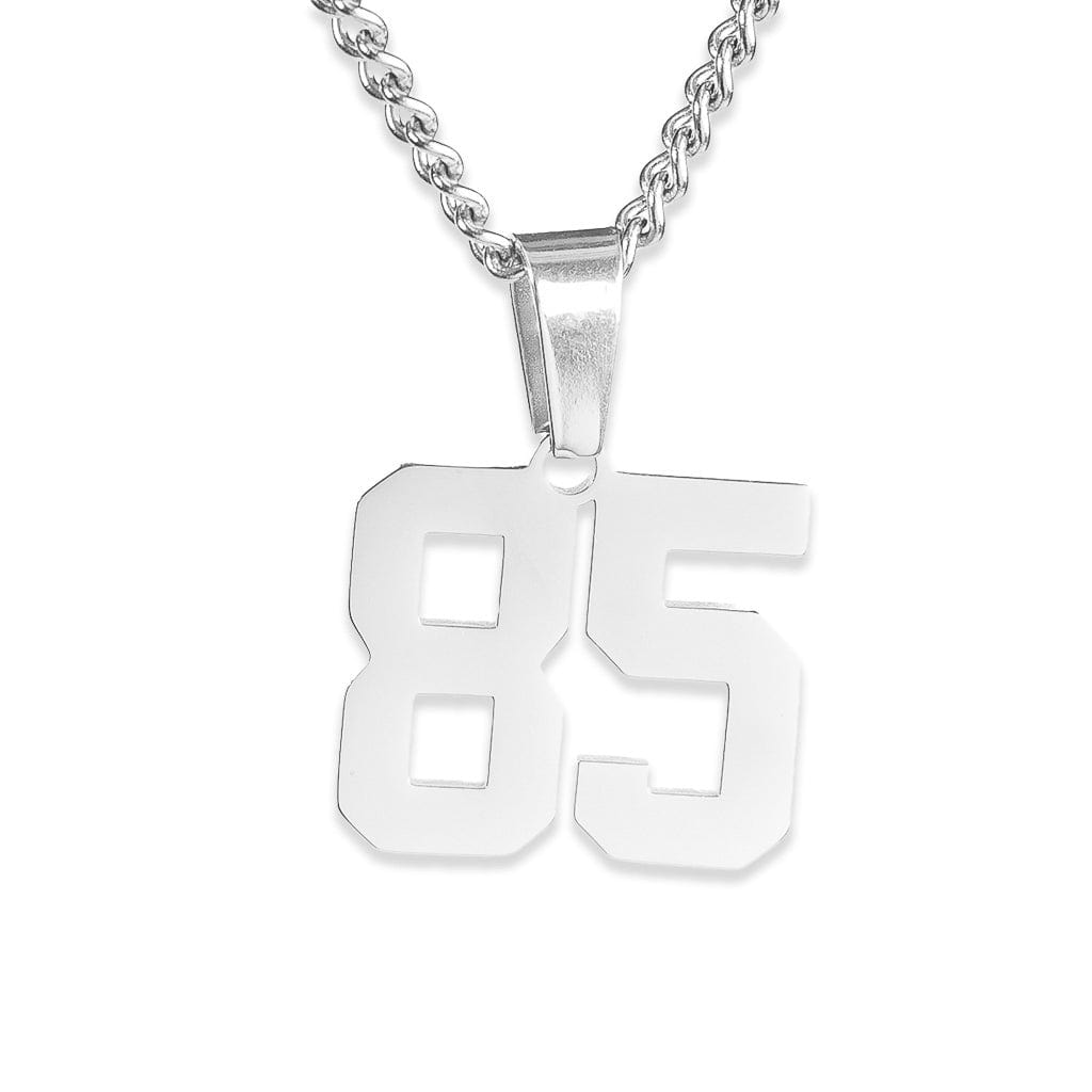 Number Pendant Necklace - Silver - ViViGleam