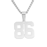Number Pendant Necklace - Silver - ViViGleam