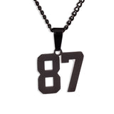 Number Pendant Necklace - Black - ViViGleam