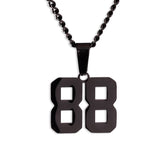Number Pendant Necklace - Black - ViViGleam