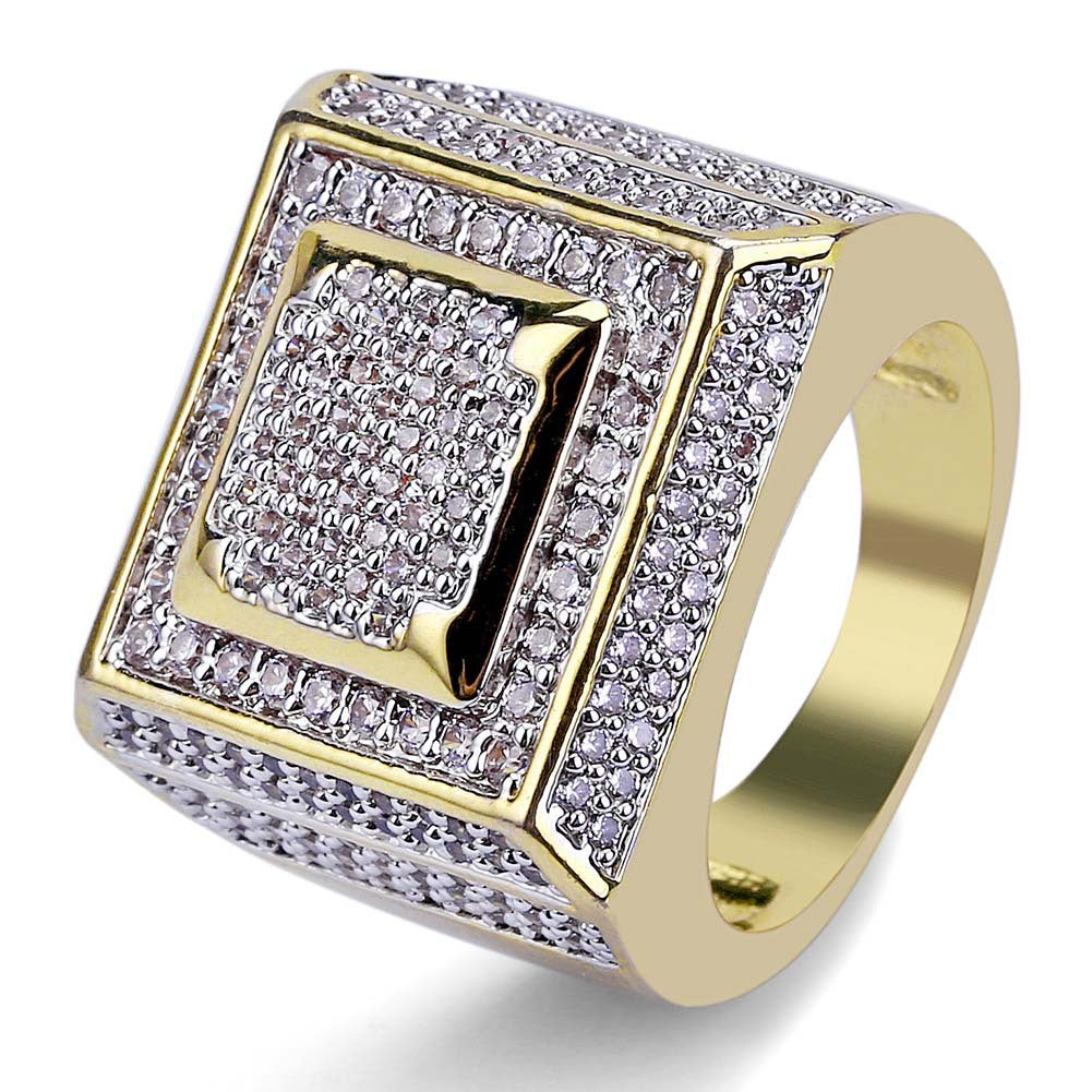 Ice Round Cut Square Ring - ViViGleam