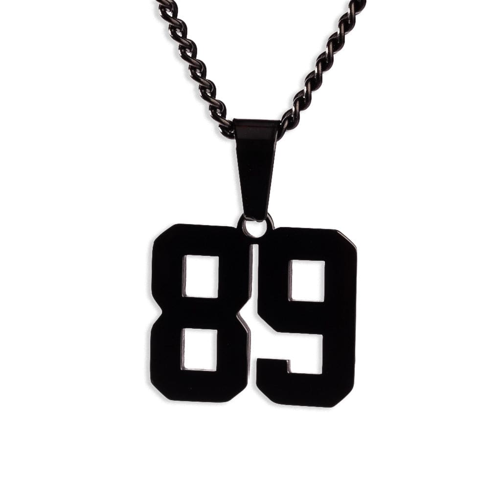 Number Pendant Necklace - Black - ViViGleam