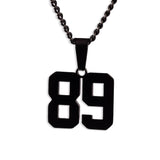 Number Pendant Necklace - Black - ViViGleam