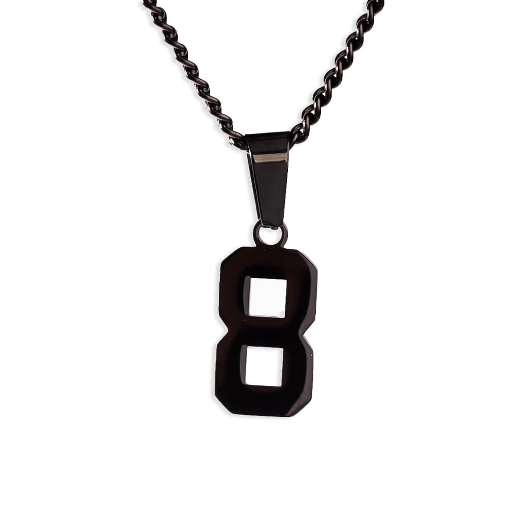 Number Pendant Necklace - Black - ViViGleam