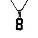 Number Pendant Necklace - Black - ViViGleam