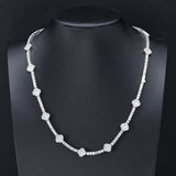 Iced Clover Station Tennis Chain - ViViGleam