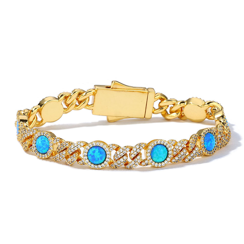 8mm Opal Iced Cuban Bracelet - ViViGleam