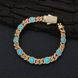 8mm Opal Iced Cuban Bracelet - ViViGleam