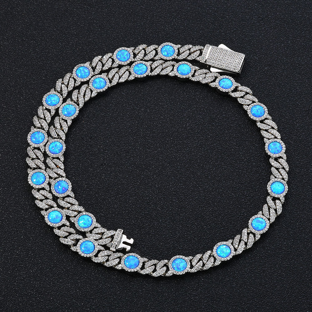8mm Opal Iced Cuban Chain - ViViGleam