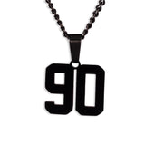 Number Pendant Necklace - Black - ViViGleam