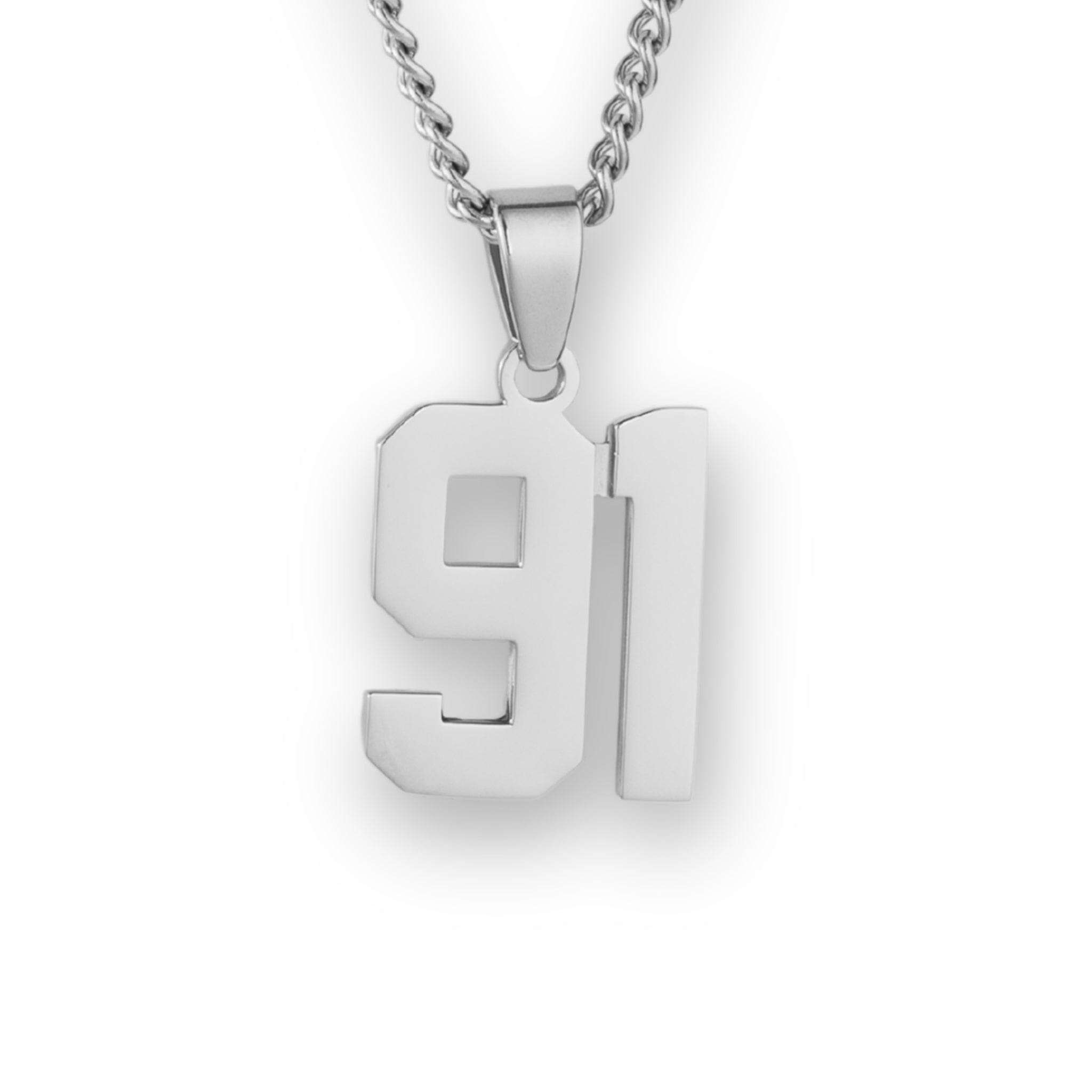 Number Pendant Necklace - Silver - ViViGleam