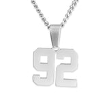 Number Pendant Necklace - Silver - ViViGleam