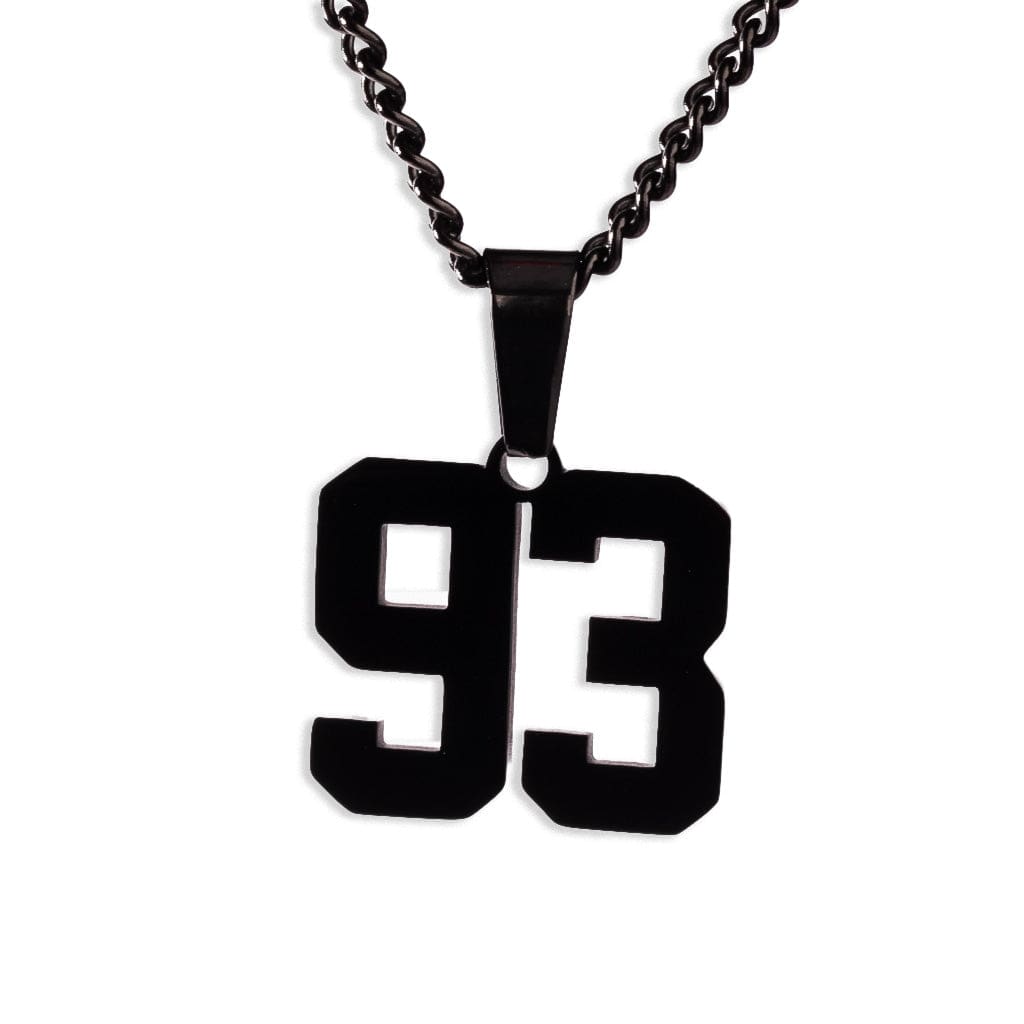 Number Pendant Necklace - Black - ViViGleam