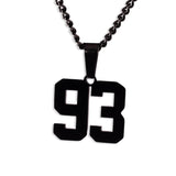 Number Pendant Necklace - Black - ViViGleam