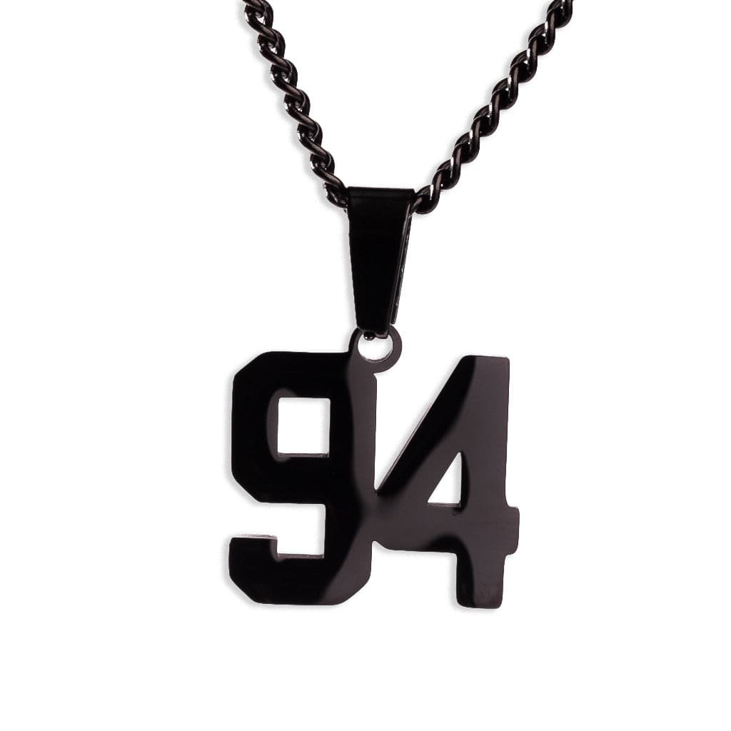 Number Pendant Necklace - Black - ViViGleam