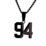 Number Pendant Necklace - Black - ViViGleam