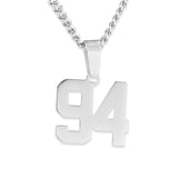 Number Pendant Necklace - Silver - ViViGleam