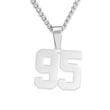 Number Pendant Necklace - Silver - ViViGleam