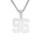 Number Pendant Necklace - Silver - ViViGleam