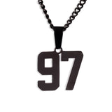Number Pendant Necklace - Black - ViViGleam