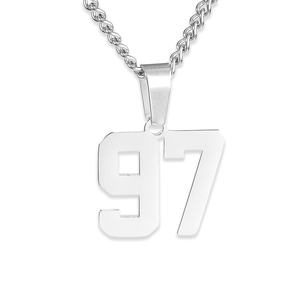 Number Pendant Necklace - Silver - ViViGleam