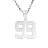 Number Pendant Necklace - Silver - ViViGleam