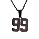 Number Pendant Necklace - Black - ViViGleam