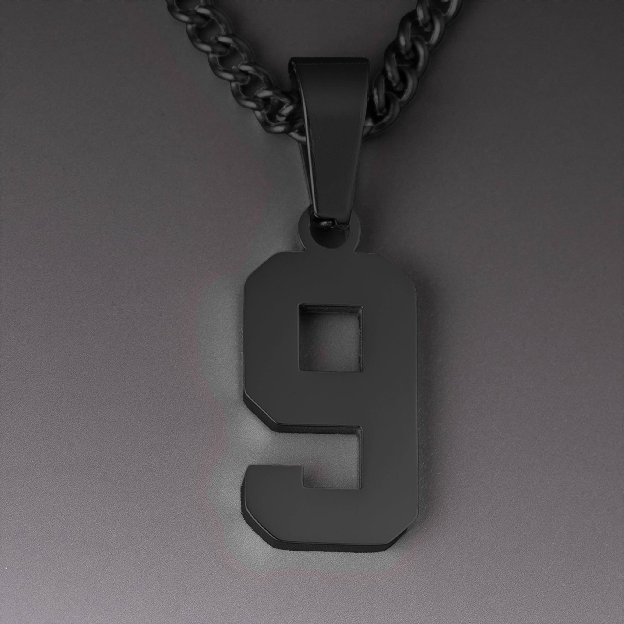 Number Pendant Necklace - Black - ViViGleam
