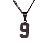 Number Pendant Necklace - Black - ViViGleam