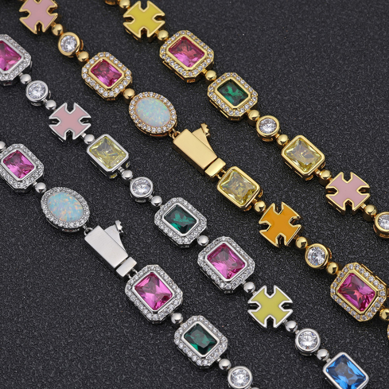 10mm Colored Gemstone Art Bracelet - ViViGleam