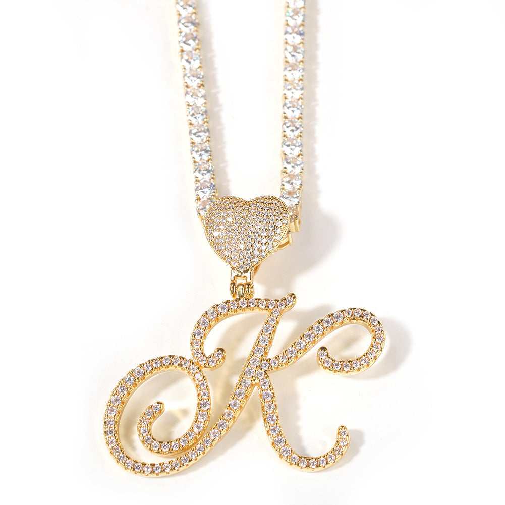 Artistic Fonts Letter Pendant Necklace - ViViGleam