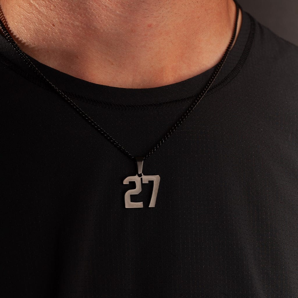 Number Pendant Necklace - Black - ViViGleam