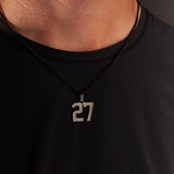 Number Pendant Necklace - Black - ViViGleam