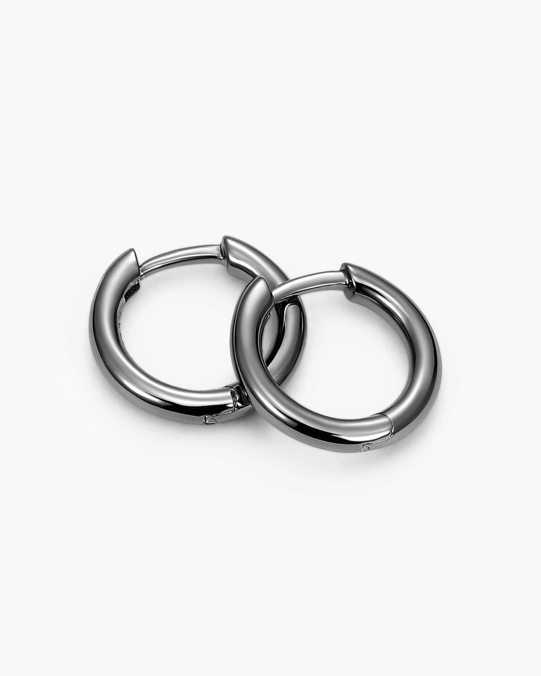 Thin Hoop Earrings - Black - ViViGleam