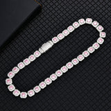Consistent Pink Gemstone Chain Silver - ViViGleam