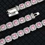 Consistent Pink Gemstone Chain Silver - ViViGleam