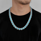 Ocean Blue Gemstone Chain Silver - ViViGleam