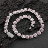 Consistent Pink Gemstone Chain Silver - ViViGleam