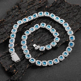 Ocean Blue Gemstone Chain Silver - ViViGleam