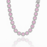 Consistent Pink Gemstone Chain Silver