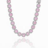 Consistent Pink Gemstone Chain Silver