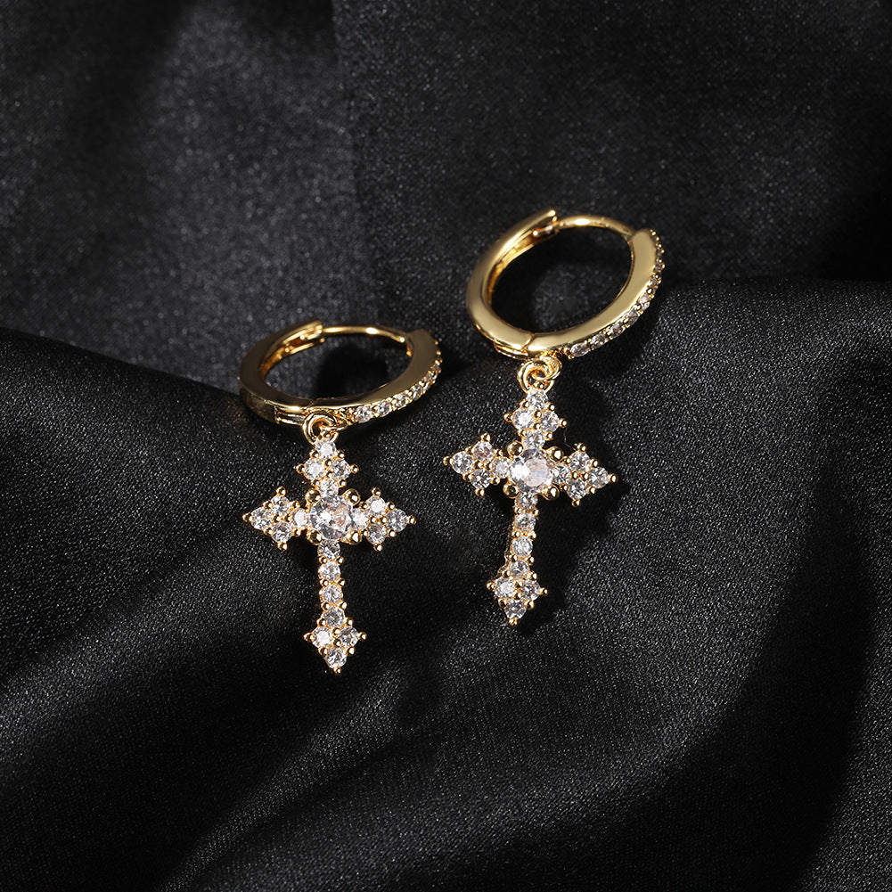 Cross Hoop Earrings - ViViGleam