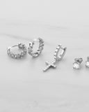 Cuban Link Earrings - Silver - ViViGleam