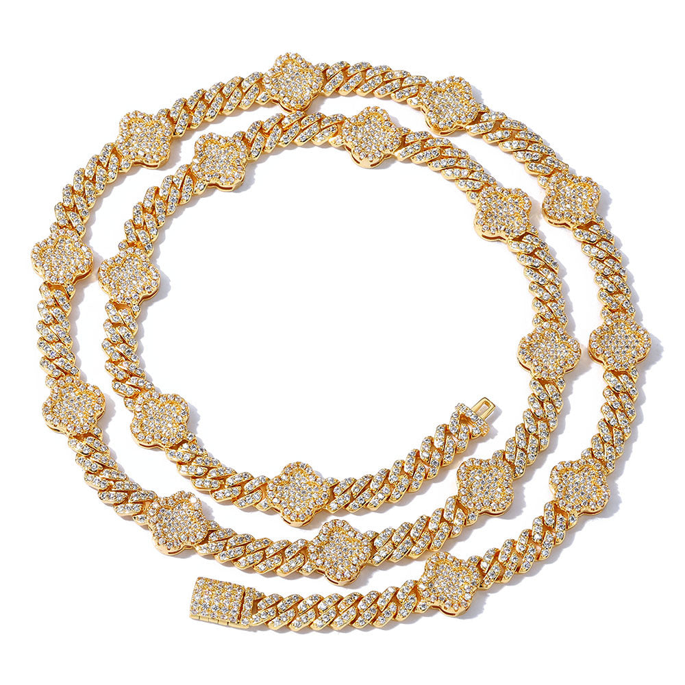 6mm Four Leaf Iced Cuban Chain - ViViGleam