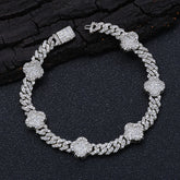 6mm Four Leaf Iced Cuban Bracelet - ViViGleam