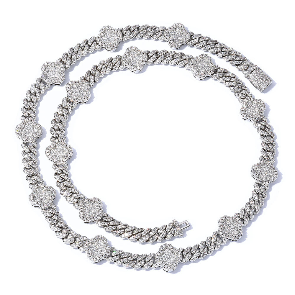 6mm Four Leaf Iced Cuban Chain - ViViGleam
