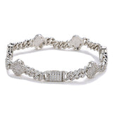 6mm Four Leaf Iced Cuban Bracelet - ViViGleam